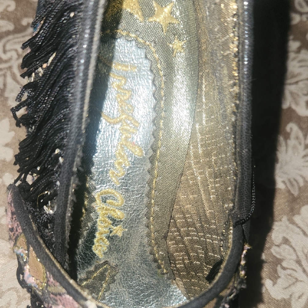 Irregular Choice Black and Gold Heels with Unicorn Design - Picture 2 of 9